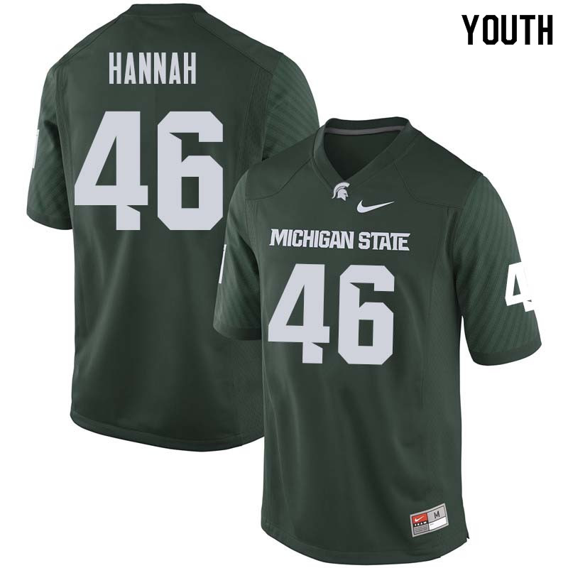 Youth #46 John Hannah Michigan State College Football Jerseys Sale-Green